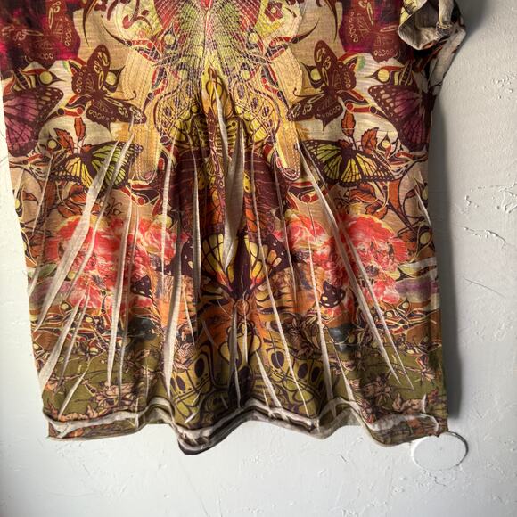 Unity Worldwear Butterfly Boho Tunic Top XL Y2K Festival Hippie Style - Picture 3 of 8